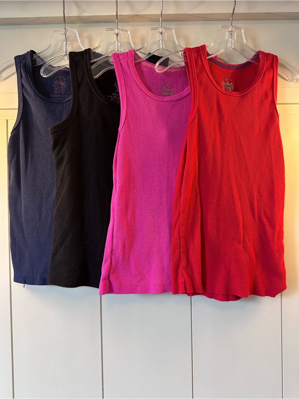 Faded Glory Kids Ribbed Tank Tops - Navy, Black, Pink, Red